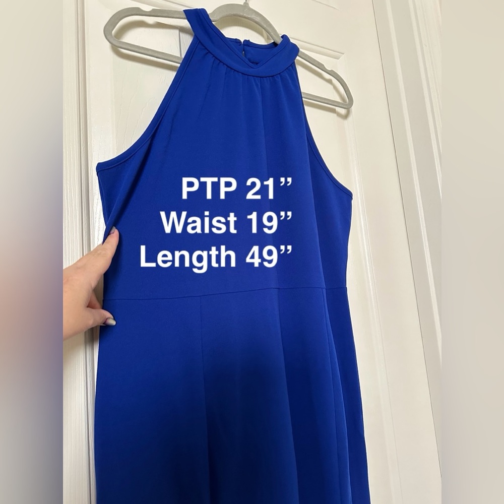 Woosea Sleeveless Halter Neck Mermaid Cocktail Maxi Dress Royal Blue NWT - Picture 2 of 11